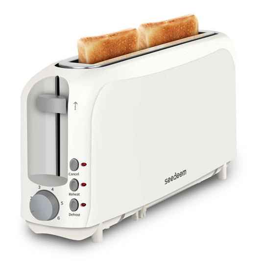 Ultra-thin slicer toaster suitable for any kitchen space, with 6 levels of toasting control